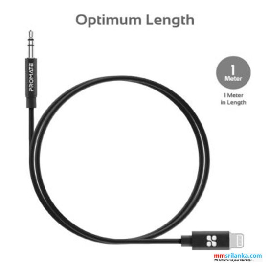  Promate Apple MFi Certified Apple Lightning to 3.5mm Stereo Audio Cable 											