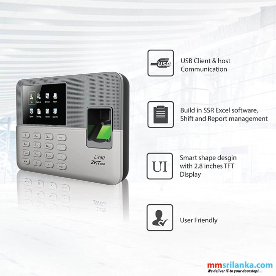 ZKTECO lx50 Fingerprint Time Attendance Device (1Y)