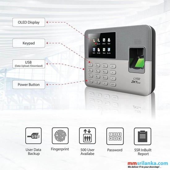 ZKTECO lx50 Fingerprint Time Attendance Device (1Y)