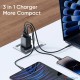 MCDODO 67W GAN5 MINI DUAL TYPE C+USB PORT FAST CHARGING PRO ADAPTER-(6M)