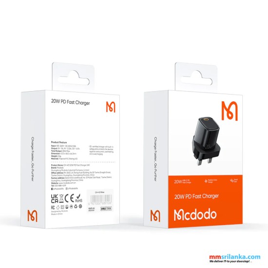 MCDODO 20WTYPE-C PD NANO SERIES FAST CHARGING ADAPTER-(6M)