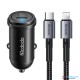 MCDODO 30W PD FAST CHARGING CAR ADAPTER WITH TYPE-C TO LIGHTING CABLE 1.2M-(6M)