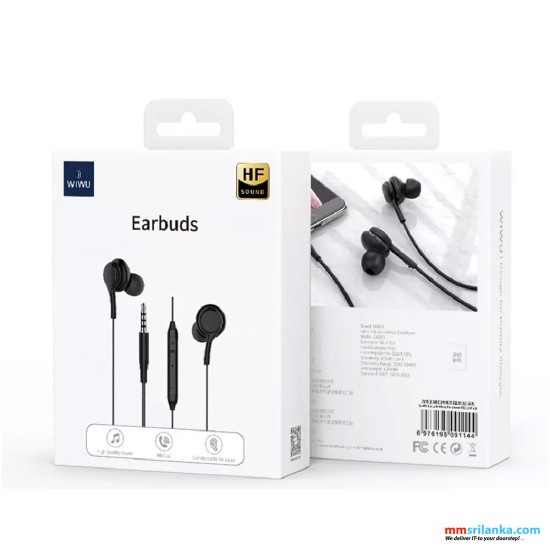 WIWU EB310 3.5mm WIRED EARPHONE BLACK (6M)