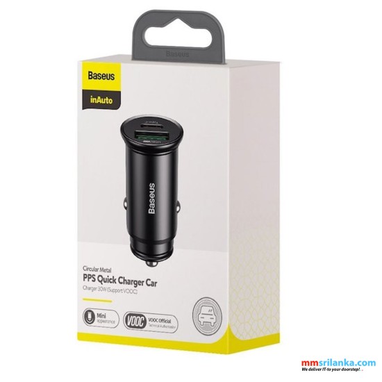 Baseus Circular Metal PPS Quick Car Charger 30W 