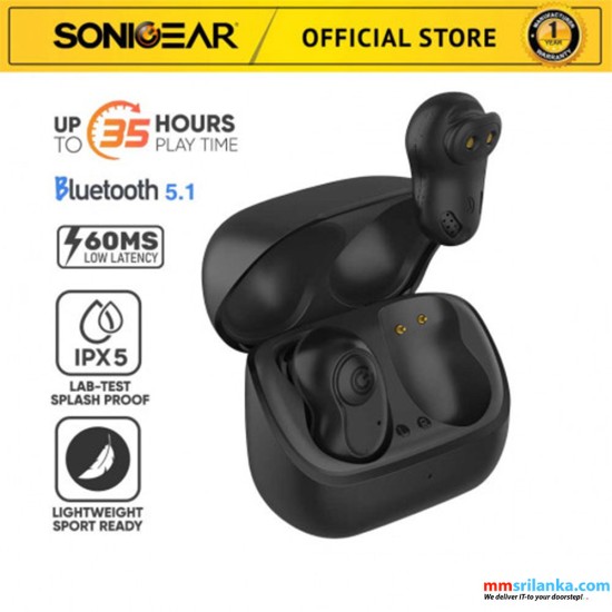 SONICGEAR EARPUMP COMFY 1 TWS BLUETOOTH WIRELESS EARBUDS (1Y)