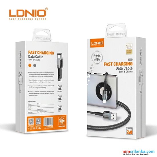 LDNIO LS592 USB-C Fast Charging & Data Cable 2M