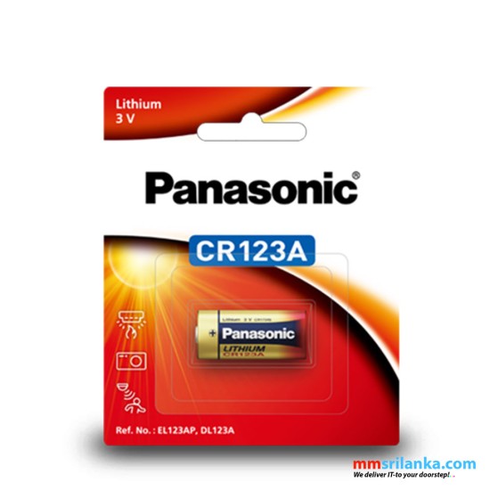 Panasonic CR123A Cylindrical Lithium Battery, 1-Pc