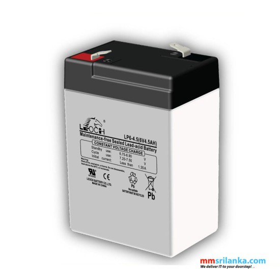 Leoch 6Volt 4.5Ah Sealed Lead Acid Battery