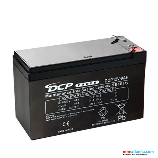 DCP High Capacity Rechargeable UPS Battery 12V 9AH (6M)