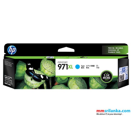 HP 971XL High Yield Cyan Original Ink Cartridge for X451/ X476/ X551/ X576