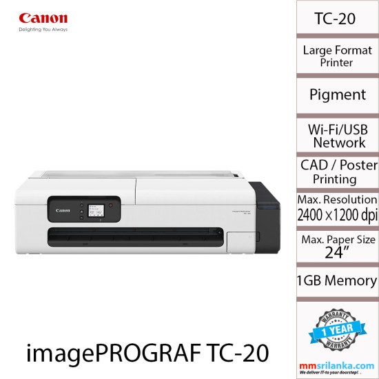 Canon imagePROGRAF TC-20 Large Format A1 Printer (1Y)