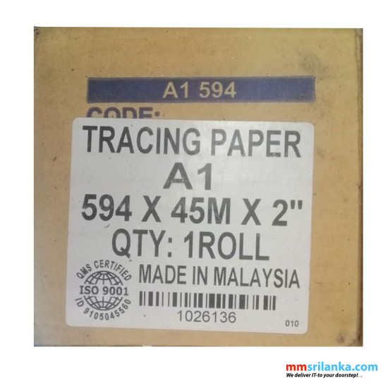 Tracing Paper A1 Sketch and Trace Roll, 24-Inch by 45 Meter