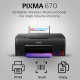 Canon PIXMA G670 Refillable ( Print| Scan| Copy | Wireless) Ink Tank Photo Printer (1Y)