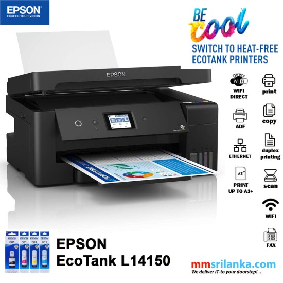 Epson EcoTank L14150 A3+ Wi-Fi Duplex Wide-Format All-in-One Ink Tank Printer (1Y)