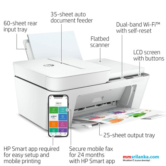 HP DeskJet Ink Advantage 4175 All-in-One Printer (Print/copy/scan/wireless/send mobile fax) (1Y)