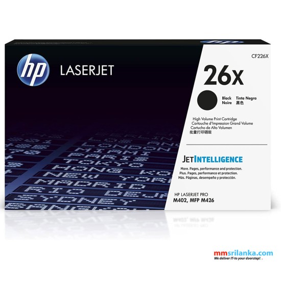 HP 26X High Yield Black Original LaserJet Toner Cartridge, CF226X